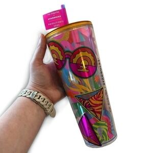 NEW Starbucks x Tim Singleton 2023 Pride Colorful Vibrant Cold Cup with Straw